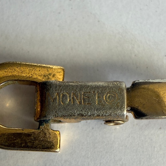 Vintage Monet Gold Link Choker Necklace - Picture 7 of 9